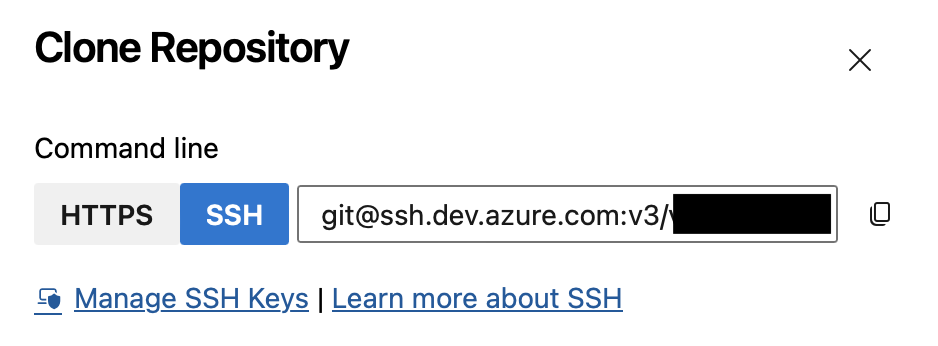Azure DevOps SSH URL